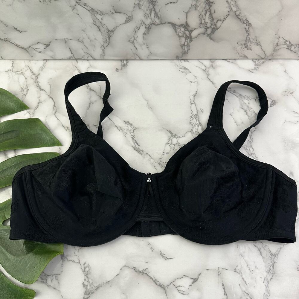 Wacoal Womens Slimline Minimizer Bra Size 42 C Black Seamless Underwire 85130